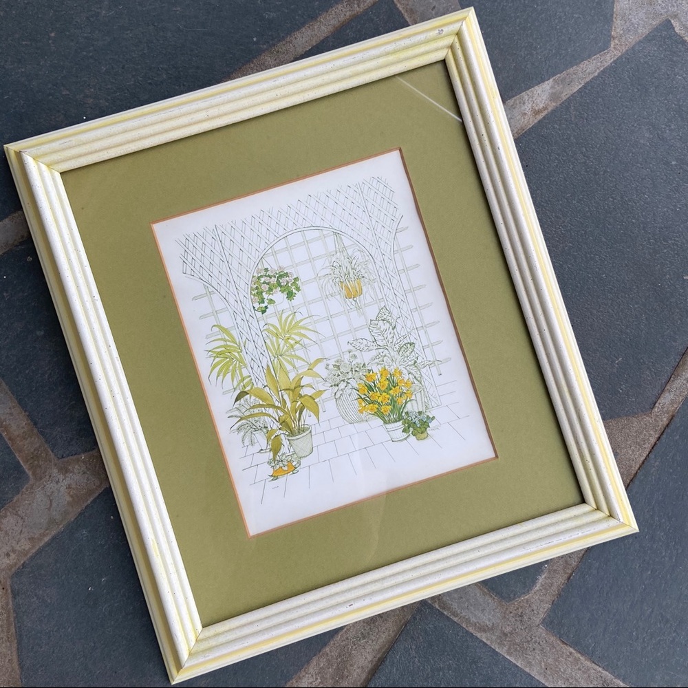 Vintage F. Massa Homco 70s-80s houseplant art MCM